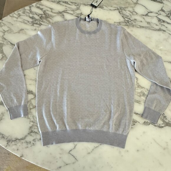 Emporio Armani 100% Virgin Wool Gray Men's crewneck sweater, Size XL - Picture 3 of 14